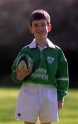 22 February 2002; Murrough Muranaghan is announced as Ireland rugby mascot for the forthcoming Lloyds TSB 6 Nations match between Ireland and Scotland on 2 March 2002 in Dublin. Photo by Damien Eagers/Sportsfile
