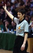 25 January 2002; Referee Denise Rice during the ESB Men's National Cup Semi-Final match between Waterford Crystal and SX3 Star at the ESB Arena in Tallaght, Dublin. Photo by Brendan Moran/Sportsfile