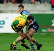 10 February 2002; Jim McGuinness of Donegal, in action against Darren Magee of Dublin during the Allianz National Football League Division 1A Round 1 match between Dublin and Donegal at Parnell Park in Dublin. Photo by Ray McManus/Sportsfile