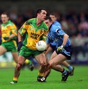 10 February 2002; Damien Diver of Donegal in action against Paul Casey of Dublin during the Allianz National Football League Division 1A Round 1 match between Dublin and Donegal at Parnell Park in Dublin. Photo by Ray McManus/Sportsfile