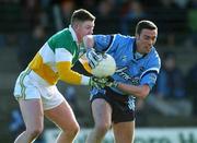 23 February 2002; Paul Casey of Dublin in action against Cathal Daly of Offaly during the Allianz National Football League Division 1A match between Offaly and Dublin at O'Connor Park in Tullamore, Offaly. Photo by Damien Eagers/Sportsfile