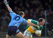 23 February 2002; Barry Mooney of Offaly, in action against Ciaran Whelan of Dublin during the Allianz National Football League Division 1A match between Offaly and Dublin at O'Connor Park in Tullamore, Offaly. Photo by Damien Eagers/Sportsfile