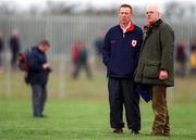 17 February 2002; Tyrone managers Art McRory, right, and Eugene McKenna, ahead of the Allianz National Football League Division 1A Round 2 match between Tyrone and Dublin at O'Neill Park in Dungannon, Tyrone. Photo by Brendan Moran/Sportsfile