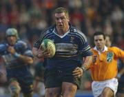 27 January 2002; Victor Costello of Leinster during the Heineken Cup Quarter-Final match between Leicester Tigers and Leinster at Welford Road in Leicester, England. Photo by Aoife Rice/Sportsfile