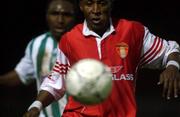 22 February 2002; Mbabazi Livingstone of St Patrick's Athletic during the eircom League Premier Division match between St Patrick's Athletic and Bray Wanderers at Richmond Park in Dublin. Photo by David Maher/Sportsfile