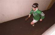 25 February 2002; Barry Foley of Limerick makes his way to the pitch ahead of the Allianz National Hurling League Division 1B Round 1 match between Limerick and Cork at the Gaelic Grounds in Limerick. Photo by Brendan Moran/Sportsfile