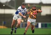 24 February 2002; Pat Fitzgerald of Waterford is disposessed of the ball by Eddie Brennan of Kilkenny during Allianz National Hurling League Division 1A Round 1 match between Kilkenny and Waterford in Nowlan Park, Kilkenny. Photo by Damien Eagers/Sportsfile