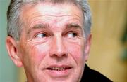 22 February 2002; Former Republic of Ireland and Leeds United player John Giles during a press conference at Citywest Hotel in Dublin, to announce details of the 1972 FA cup winning team reunion for a Gala Charity ball in aid the Baby Max Wings of Love Fund. Photo by David Maher/Sportsfile