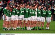 2 March 2002; The Charlestown team stand for the National Anthem. AIB Club Championship semi-final, Nemo Rangers v Charlestown Sarsfields, McDonagh Park, Nenagh, Co. Tipperary. Football. Picture credit; Damien Eagers / SPORTSFILE