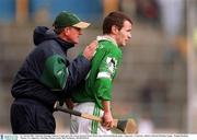 10  March 2002; Limerick Manager Eamonn Cregan gives his corner forward Donie Ryan some advice during the game. Tipperary v Limerick, Allianz National Hurling League,  Semple Stadium, Thures, Co. Tipperary. Hurling. Picture credit; Ray McManus / SPORTSFILE