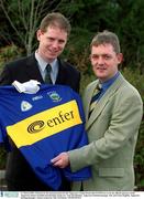 11 March 2002; Pictured at the announcement by the Tipperary County Board that ENFER are to be the official sponsors of the Tipperary Senior Football and Hurling Teams are, Tom McGlinchey, Tipperary football manager, left, and Nicky English, Tipperary hurling manager. Picture issued by; Ray McManus / SPORTSFILE