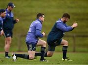 30 January 2017; Ronan O'Mahony and Jaco Taute of Munster stretch during squad training at the University of Limerick in Limerick. Photo by Diarmuid Greene/Sportsfile
