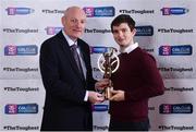 30 January 2017; Denis O’Callaghan, Head of Retail Banking, AIB, presents Cormac O'Doherty from Slaughtneil with the 2016 AIB Ulster Club Hurler of the Year award as voted for by the Irish sports media. Sponsor to both the GAA and Camogie Club Championships, AIB honoured eleven club players from camogie, football and hurling at the annual AIB Provincial Club Player Awards in Croke Park. For exclusive content and behind the scenes action from the Club Championships follow AIB GAA on Twitter and Instagram @AIB_GAA and facebook.com/AIBGAA. Photo by Ramsey Cardy/Sportsfile
