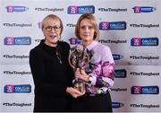 30 January 2017; Maol Muire Tynan, Head of Public Affairs, AIB, present Eimear McDonnell from Burgess-Duharra with the 2016 AIB Munster Camogie Club Player of the Year award. Sponsor to both the GAA and Camogie Club Championships, AIB honoured eleven club players from camogie, football and hurling at the annual AIB Provincial Club Player Awards in Croke Park. For exclusive content and behind the scenes action from the Club Championships follow AIB GAA on Twitter and Instagram @AIB_GAA and facebook.com/AIBGAA. Photo by Ramsey Cardy/Sportsfile