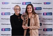 30 January 2017; Maol Muire Tynan, Head of Public Affairs, AIB, present Orlaith McGrath from Sarsfields with the 2016 AIB Connacht Camogie Club Player of the Year award. Sponsor to both the GAA and Camogie Club Championships, AIB honoured eleven club players from camogie, football and hurling at the annual AIB Provincial Club Player Awards in Croke Park. For exclusive content and behind the scenes action from the Club Championships follow AIB GAA on Twitter and Instagram @AIB_GAA and facebook.com/AIBGAA. Photo by Ramsey Cardy/Sportsfile