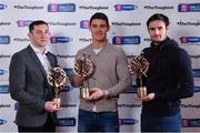 30 January 2017; AIB presents Munster footballer of the year Daithí Casey from Dr Crokes, Leinster footballer of the year Diarmuid Connolly from St Vincent's and Ulster footballer of the year Chrissy McKaigue from Slaughtneil awards as voted for by the Irish sports media. Sponsor to both the GAA and Camogie Club Championships, AIB honoured eleven club players from camogie, football and hurling at the annual AIB Provincial Club Player Awards in Croke Park. For exclusive content and behind the scenes action from the Club Championships follow AIB GAA on Twitter and Instagram @AIB_GAA and facebook.com/AIBGAA. Photo by Ramsey Cardy/Sportsfile