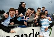 30 January 2017; Richard Fahy is swarmed by Blackrock College supporters following the Bank of Ireland Leinster Schools Senior Cup Round 1 match between The King’s Hospital and Blackrock College RFC at Donnybrook Stadium the in Donnybrook, Dublin. Photo by Cody Glenn/Sportsfile
