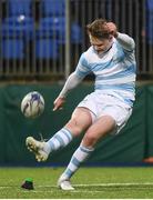 30 January 2017; James Moriarty of Blackrock College kicks a conversion during the Bank of Ireland Leinster Schools Senior Cup Round 1 match between The King’s Hospital and Blackrock College RFC at Donnybrook Stadium the in Donnybrook, Dublin. Photo by Cody Glenn/Sportsfile