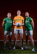 30 January 2017; Meath footballers, from left, Donal Keoghan, Paddy O'Rourke  and Graham Reilly in attendance at the launch of The 2017 Meath GAA Jersey sponsored by Devenish Nutrition at Meath GAA Centre of Excellence in Dunganny, Trim. Photo by Sam Barnes/Sportsfile