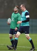 31 January 2017; Iain Henderson, left, and Devin Toner of Ireland during squad training at Carton House in Maynooth, Co Kildare. Photo by Seb Daly/Sportsfile