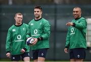 31 January 2017; Conor Murray, centre, Simon Zebo, right, and Keith Earls of Ireland during squad training at Carton House in Maynooth, Co Kildare. Photo by Seb Daly/Sportsfile
