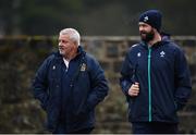 31 January 2017; British & Irish Lions head coach Warren Gatland, left, and Ireland defence coach Andy Farrell arrive prior to squad training at Carton House in Maynooth, Co Kildare. Photo by Seb Daly/Sportsfile
