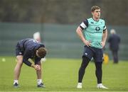 31 January 2017; Paddy Jackson, left, and Ian Keatley of Ireland during squad training at Carton House in Maynooth, Co Kildare. Photo by Brendan Moran/Sportsfile