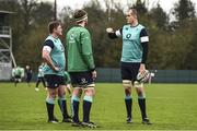 31 January 2017; Devin Toner, right, of Ireland conversation with team-mates Tadhg Furlong and Iain Henderson during squad training at Carton House in Maynooth, Co Kildare. Photo by Brendan Moran/Sportsfile