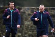 31 January 2017; Tommy Bowe, left, and Jack McGrath of Ireland arrive prior to squad training at Carton House in Maynooth, Co Kildare. Photo by Seb Daly/Sportsfile