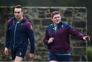 31 January 2017; Ultan Dillane, left, and Tadhg Furlong of Ireland arrive prior to squad training at Carton House in Maynooth, Co Kildare. Photo by Seb Daly/Sportsfile