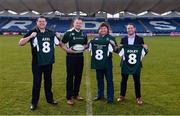 31 January 2017; Former Ireland Rugby Internationals, from left, Reggie Corrigan, David Corkery, Shane Byrne and Isaac Boss in attendance at the launch of the annual Irish Legends match against England at the RDS in Ballsbridge, Dublin. Some top rugby personalities, including Paul O’Connell and World Cup winner Mike Tindall will be at the RDS on Friday, March 17th as Irish heroes of yesteryear take on their English counterparts in a curtain-raiser to the Six Nations clash (KO: 6pm; Tickets €10). Following the passing of Anthony Foley, many of his former teammates and opponents have sought to pay tribute to one of the great servants of their game. By donning their boots and reigniting old flames with former foes, the fixture offers them the opportunity to do so as only they know how. Photo by Sam Barnes/Sportsfile