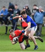 31 January 2017; Lawrence Bastible of University College Cork is tackled by Hubert Darcy of DCU St Patricks Campus during the Independent.ie HE GAA Sigerson Cup Round 1 match between DCU St Patricks Campus and University College Cork at DCU Sportsgrounds in Dublin. Photo by Ramsey Cardy/Sportsfile