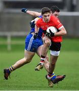 31 January 2017; Adrian Spillane of University College Cork is tackled by Niall Loughman of DCU St Patricks Campus during the Independent.ie HE GAA Sigerson Cup Round 1 match between DCU St Patricks Campus and University College Cork at DCU Sportsgrounds in Dublin. Photo by Ramsey Cardy/Sportsfile