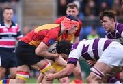 31 January 2017; Conor Stokes of St Fintan's High School is tackled by Sean McCrohan of Clongowes Wood College during the Bank of Ireland Leinster Schools Senior Cup Round 1 match between Clongowes Wood College and St Fintan's High School at Donnybrook Stadium in Donnybrook, Dublin. Photo by Matt Browne/Sportsfile