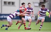 31 January 2017; Darragh Kelly of St Fintan's High School is tackled by John Maher of Clongowes Wood College during the Bank of Ireland Leinster Schools Senior Cup Round 1 match between Clongowes Wood College and St Fintan's High School at Donnybrook Stadium in Donnybrook, Dublin. Photo by Matt Browne/Sportsfile