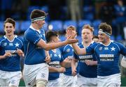 1 February 2017; Liam Corcoran, left, and Ciarán O'Meara of St Mary's College celebrate after the Bank of Ireland Leinster Schools Senior Cup Round 1 match between St Mary's College and Newbridge College at Donnybrook Stadium in Donnybrook, Dublin. Photo by Daire Brennan/Sportsfile