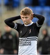 1 February 2017; A dejected Luke Maloney of Newbridge College after the Bank of Ireland Leinster Schools Senior Cup Round 1 match between St Mary's College and Newbridge College at Donnybrook Stadium in Donnybrook, Dublin. Photo by Daire Brennan/Sportsfile