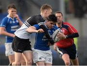 1 February 2017; Eamonn Byrne of St Mary's College is tackled by Ben Caulfield of Newbridge College during the Bank of Ireland Leinster Schools Senior Cup Round 1 match between St Mary's College and Newbridge College at Donnybrook Stadium in Donnybrook, Dublin. Photo by Daire Brennan/Sportsfile