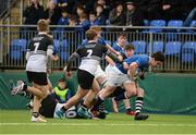 1 February 2017; Niall McEniff of St Mary's College is tackled by Ben Howlett of Newbridge College during the Bank of Ireland Leinster Schools Senior Cup Round 1 match between St Mary's College and Newbridge College at Donnybrook Stadium in Donnybrook, Dublin. Photo by Daire Brennan/Sportsfile