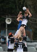 1 February 2017; Cian Prendergast of Newbridge College contests a lineout against Liam Corcoran of St Mary's College during the Bank of Ireland Leinster Schools Senior Cup Round 1 match between St Mary's College and Newbridge College at Donnybrook Stadium in Donnybrook, Dublin. Photo by Daire Brennan/Sportsfile