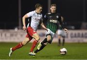 31 January 2017; Jonathan Lunney of St Patrick's Athletic in action against Kevin Lynch of Bray during the Leinster Senior Cup fourth round match between Bray and St Patrick's Athletic at the Carlisle Grounds in Bray. Photo by David Fitzgerald/Sportsfile