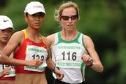 26 June 2011; Ireland's Olive Loughnane, Loughrea AC, in action against Liu Hong, China, left, during the women's 20k race at the 18th Dublin International Grand Prix of Race Walking. Furze Road, Phoenix Park, Co. Dublin. Picture credit: Pat Murphy / SPORTSFILE