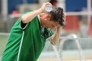 28 June 2011; Team Ireland's Stephen Nesbitt, Lifford, Co. Donegal, cools down after the game. Ireland were defeated by Turkey 4-1. in the first round game at the Apilion Panionios Training Center. 2011 Special Olympics World Summer Games, Athens, Greece. Picture credit: Ray McManus / SPORTSFILE