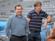 28 June 2011; Pictured at the launch of the Transport Gaels 125th Anniversary of Gaelic Games in Irish Transport are Meath football manager Seamus McEnaney, left, and Kildare football manager Kieran McGeeney. Launch of Transport Gaels 125th Anniversary of Gaelic Games in Irish Transport, Croke Park, Dublin. Photo by Sportsfile