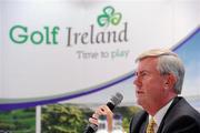 28 June 2011; Redmond O'Donoghue, Chairman of Failte Ireland, at a press conference ahead of the Irish Open Golf Championship 2011 which takes place in Killarney Golf & Fishing Club, Killarney, Co. Kerry, from July 26th - 31st. Irish Open Golf Championship 2011 Press Conference, Fáilte Ireland, Amiens St, Dublin. Picture credit: Pat Murphy / SPORTSFILE