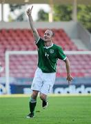 28 June 2011; Ray Whelehan, Leinster & Munster, Republic of Ireland, celebrates after putting in a cross from which David O'Sullivan scored the equalising goal against Braga, Portugal. 2010/11 UEFA Regions' Cup Final, Braga, Portugal v Leinster & Munster, Republic of Ireland, Estádio Cidade de Barcelos, Barcelos, Portugal. Picture credit: Diarmuid Greene / SPORTSFILE