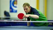 29 June 2011; Team Ireland's Robert Deegan, Ballinteer, Dublin, in action during the qualifying rounds of the Table Tennis at the SEF Sport Training Halls, Peace & Friendship Stadium, Athens, Greece. 2011 Special Olympics World Summer Games, Athens, Greece. Picture credit: Ray McManus / SPORTSFILE