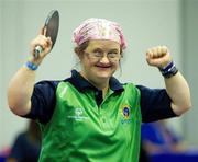 29 June 2011; Team Ireland's Ann Marie Talbot, Enniscorthy, Co. Wexford, in action during the qualifying rounds of the Table Tennis at the SEF Sport Training Halls, Peace & Friendship Stadium, Athens, Greece. 2011 Special Olympics World Summer Games, Athens, Greece. Picture credit: Ray McManus / SPORTSFILE