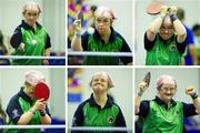 29 June 2011; Team Ireland's Ann Marie Talbot, Enniscorthy, Co. Wexford, with various facial expressions during the qualifying rounds of the Table Tennis at the SEF Sport Training Halls, Peace & Friendship Stadium, Athens, Greece. 2011 Special Olympics World Summer Games, Athens, Greece. Picture credit: Ray McManus / SPORTSFILE
