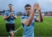 2 February 2017; Christopher Carey, right, and Jack Dunne of St Michaels College celebrate following the Bank of Ireland Leinster Schools Senior Cup Round 1 match between St Michael’s College and St Gerard’s School at Castle Avenue, Clontarf, Dublin. Photo by Sam Barnes/Sportsfile